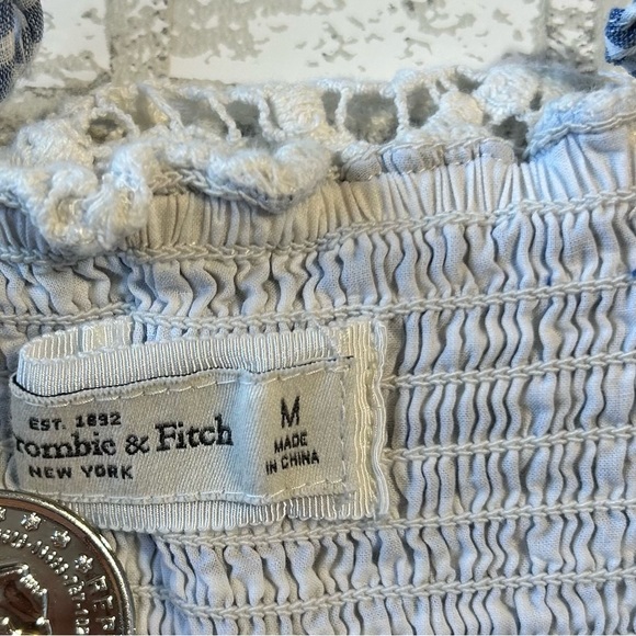 Abercrombie & Fitch White and Blue Striped Smocked Sundress - Picture 5 of 8